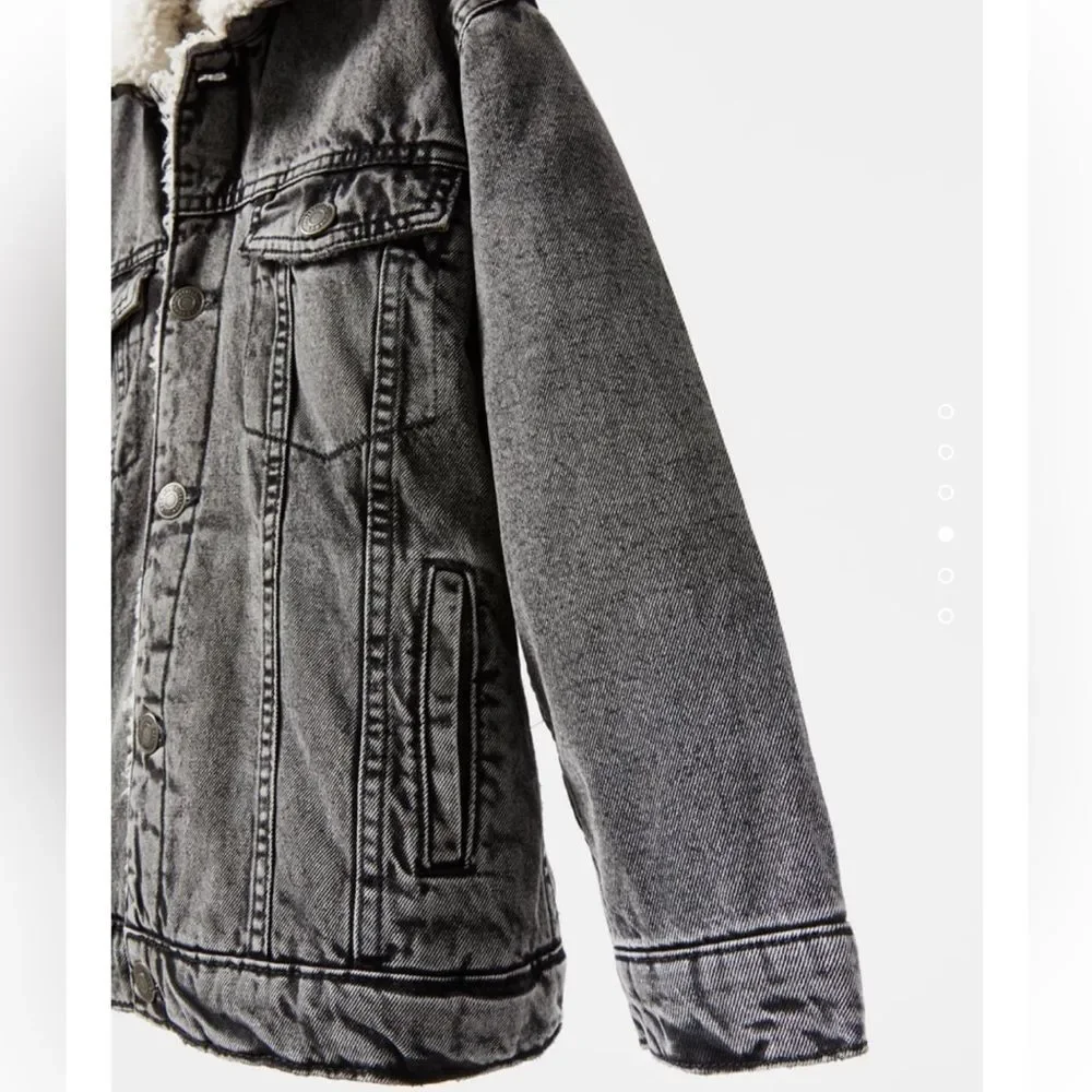 NWOT Zara Kids/Boys Fleece Trim Denim Jacket Size 13-14 Y - Picture 4 of 6